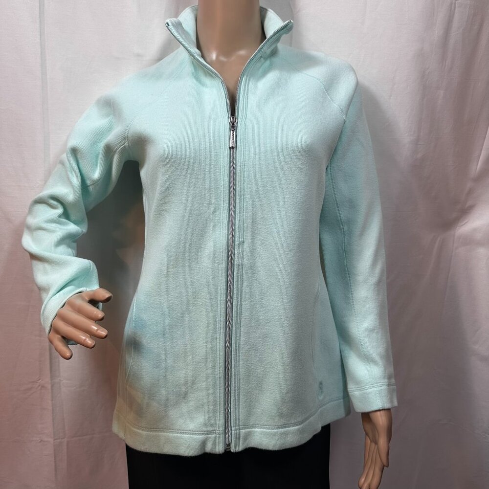 Tommy Bahamas SZ S Light Green /Blue Zip front Jacket